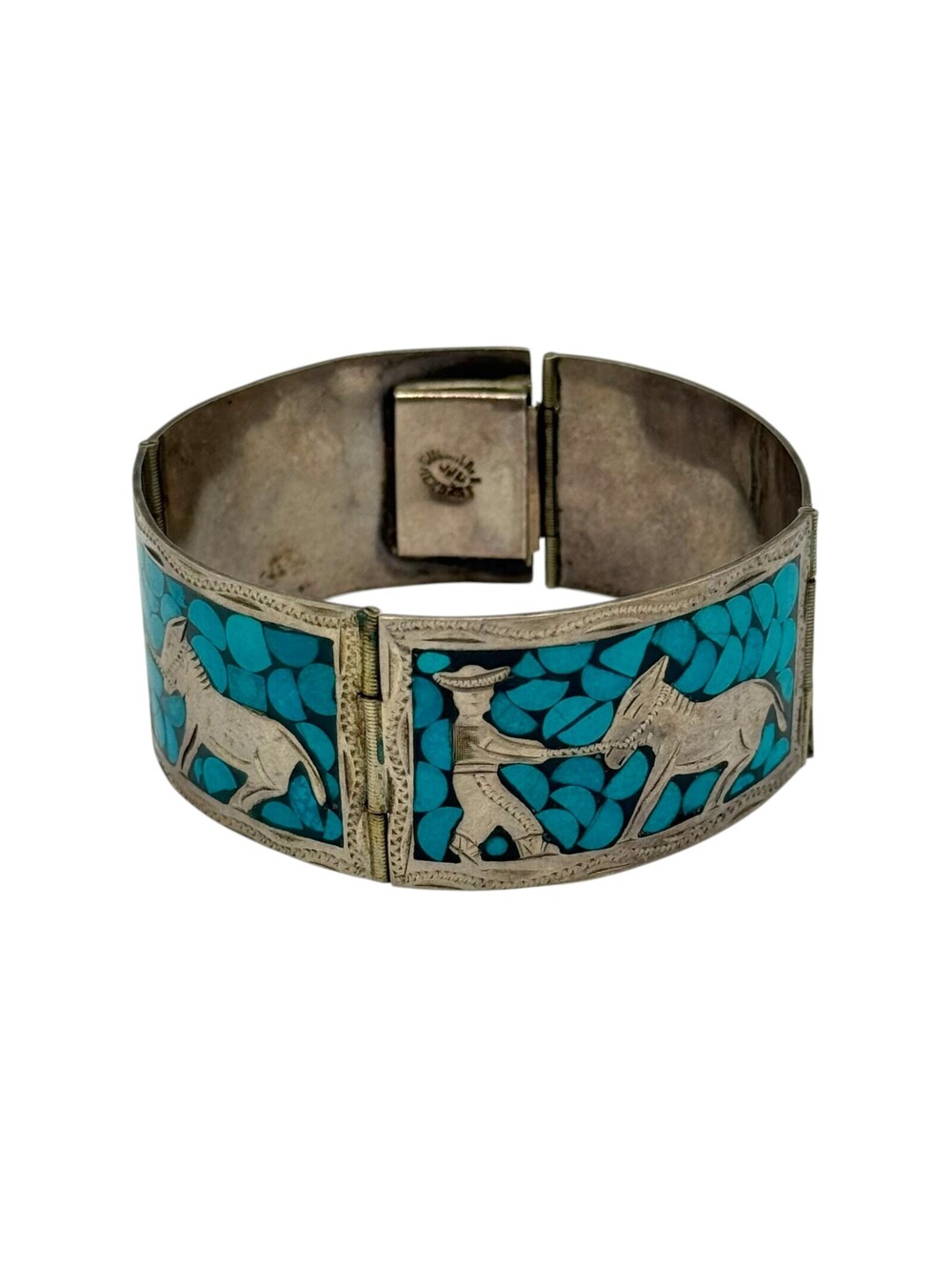 925 Mexican Sterling Silver Bracelet with Turquoise Inlay